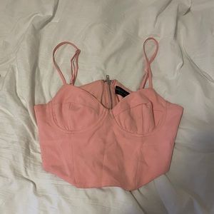 White Fox Boutique Pink Bustier Crop Top